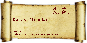 Kurek Piroska névjegykártya